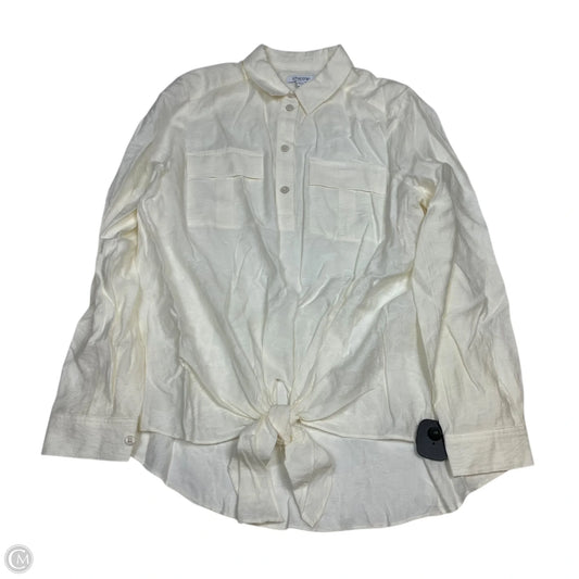 Top Long Sleeve By Chicos In Cream, Size: M