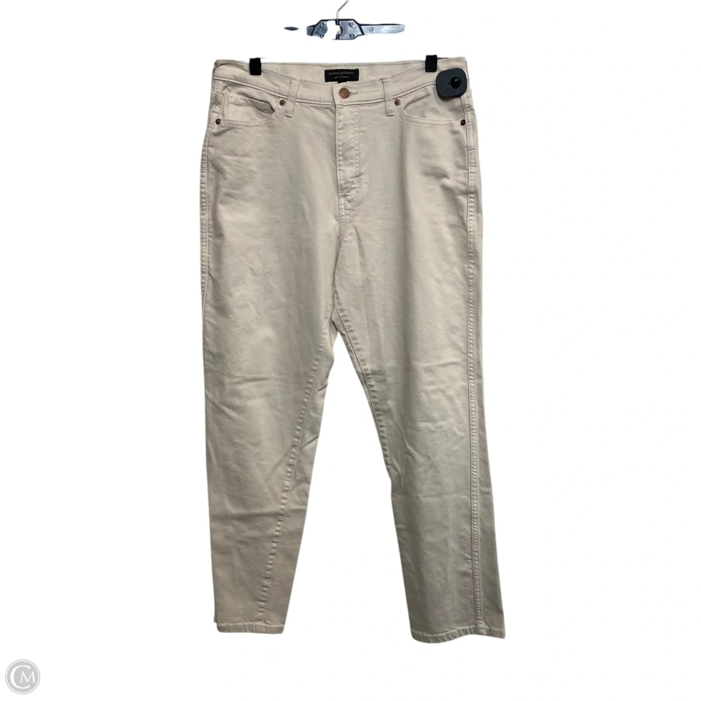 Jeans Straight By Banana Republic In Cream Denim, Size: 8