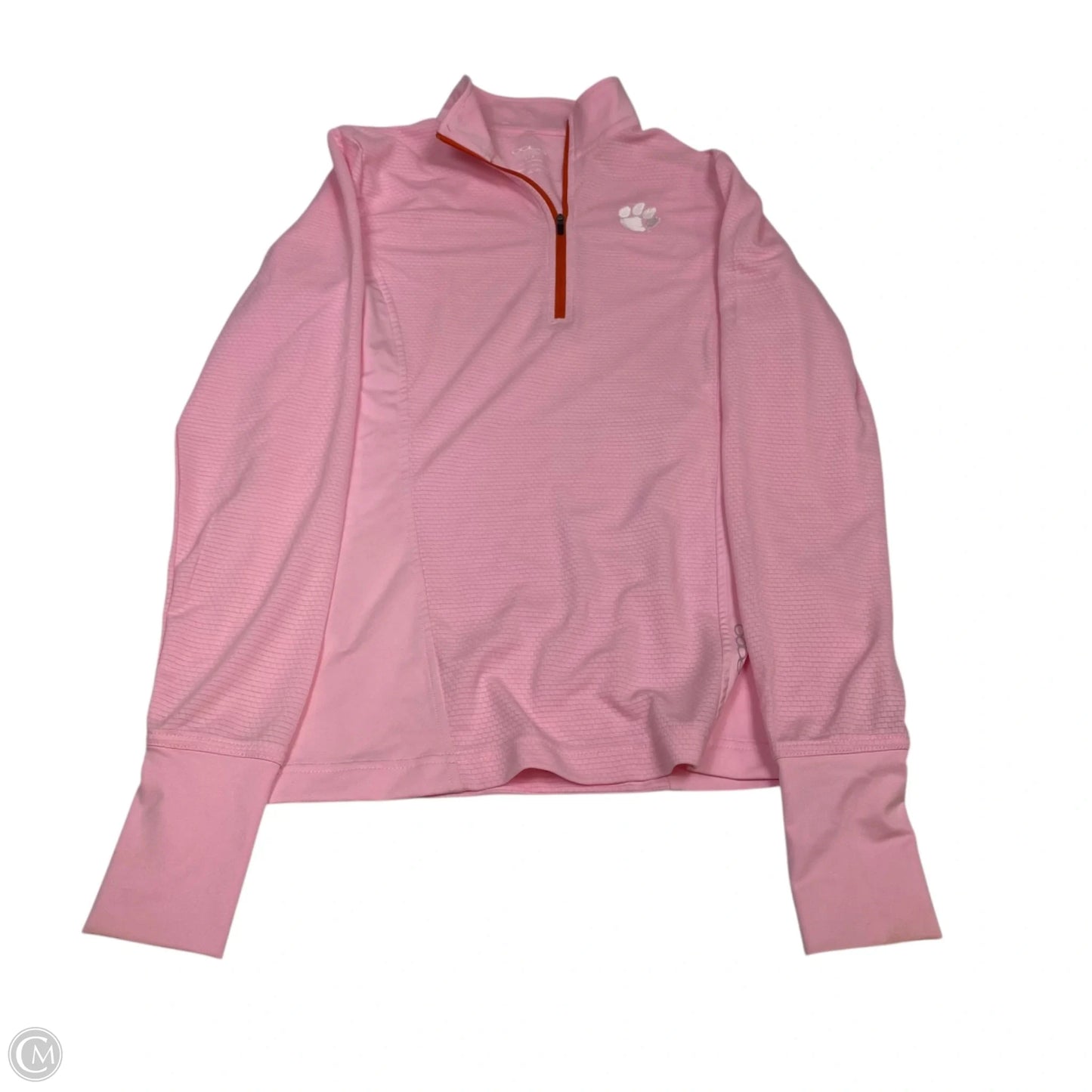 Athletic Top Long Sleeve Collar By Oobe In Pink, Size: S