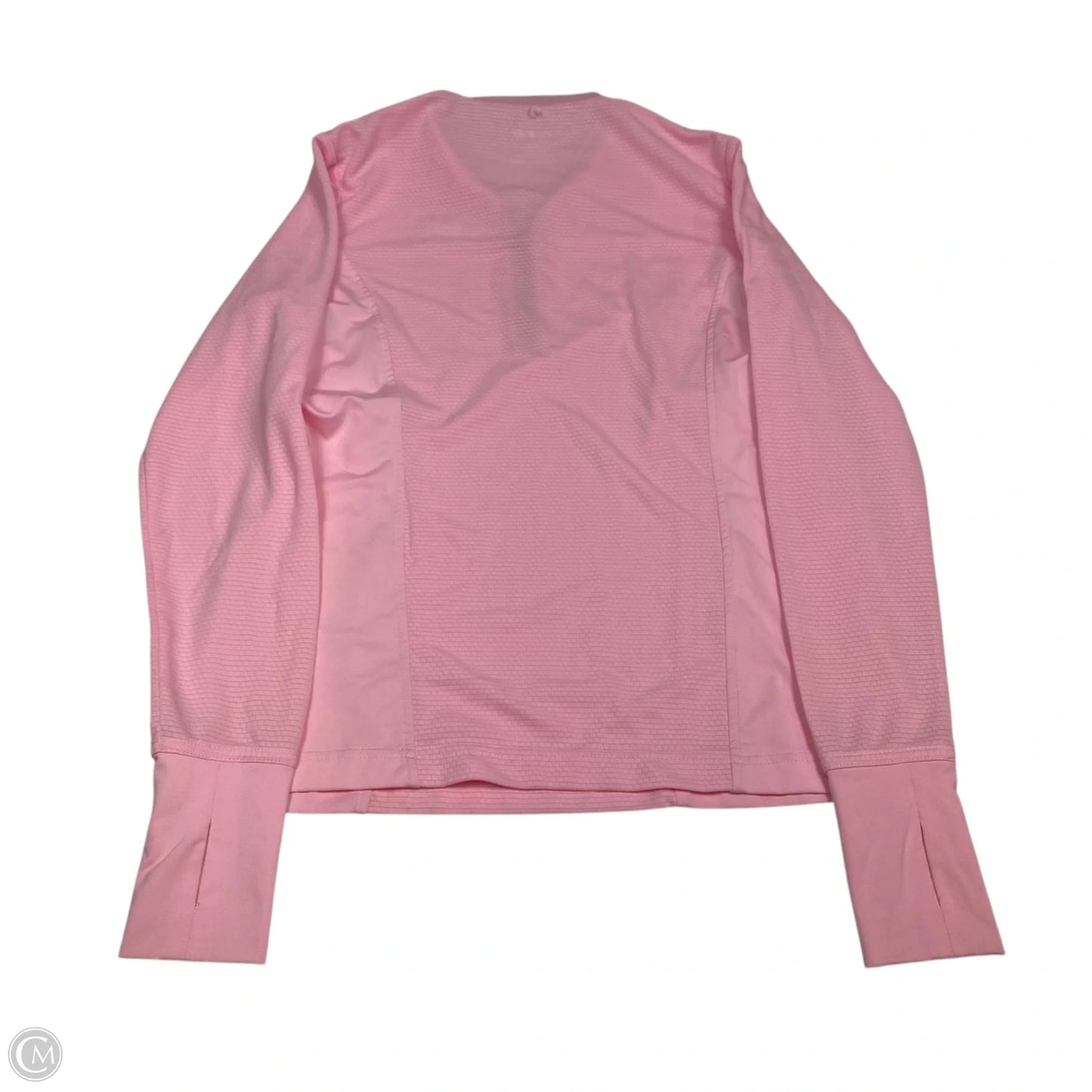 Athletic Top Long Sleeve Collar By Oobe In Pink, Size: S