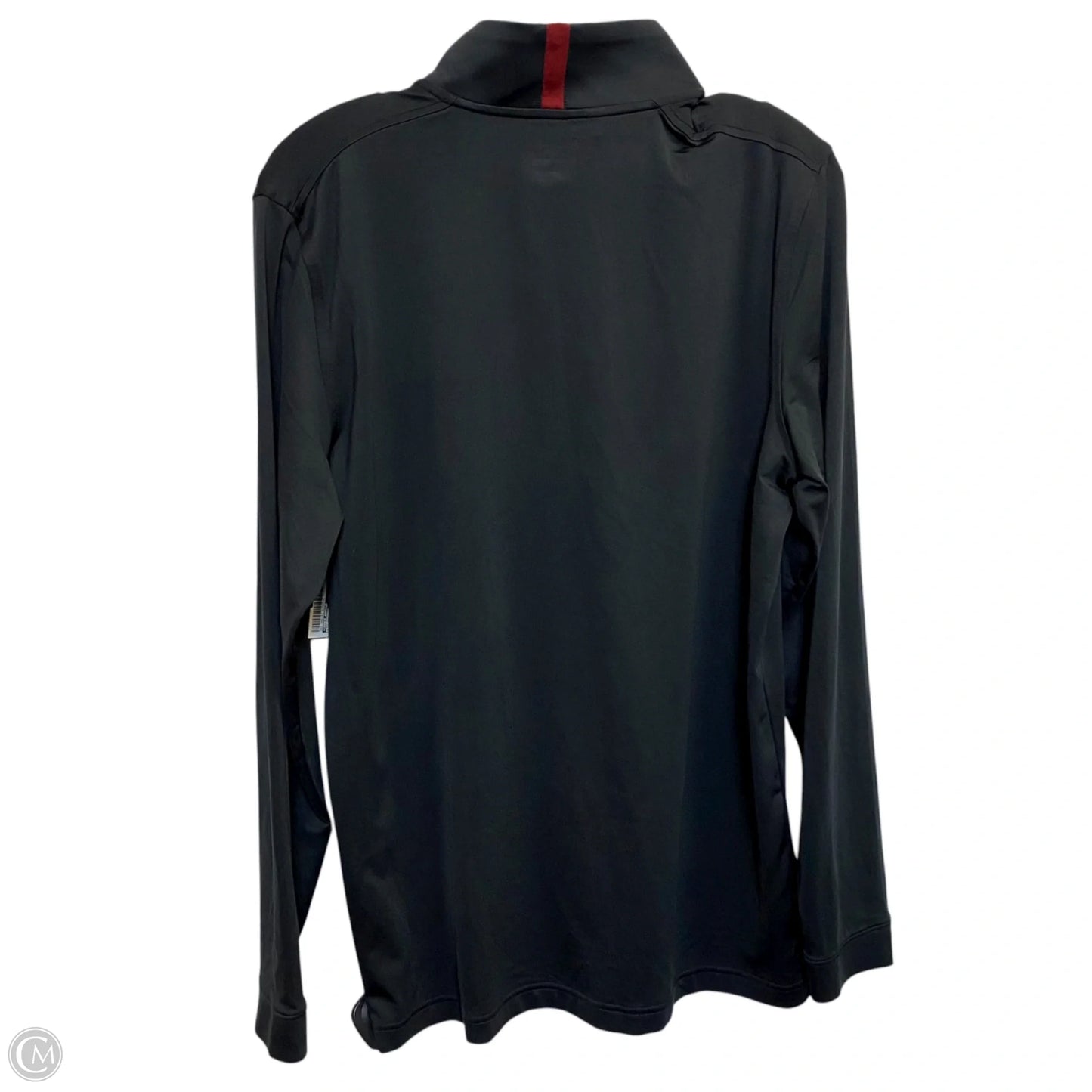 Athletic Top Long Sleeve Collar By Under Armour In Black, Size: M