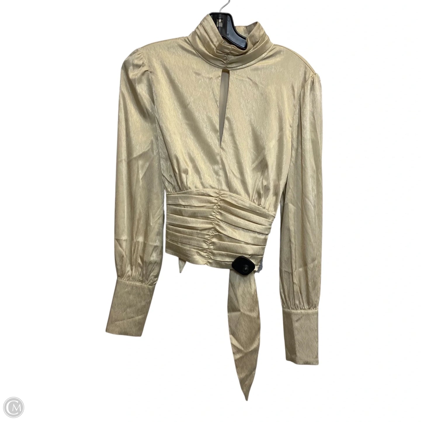 Blouse Long Sleeve By Wayf In Gold, Size: M