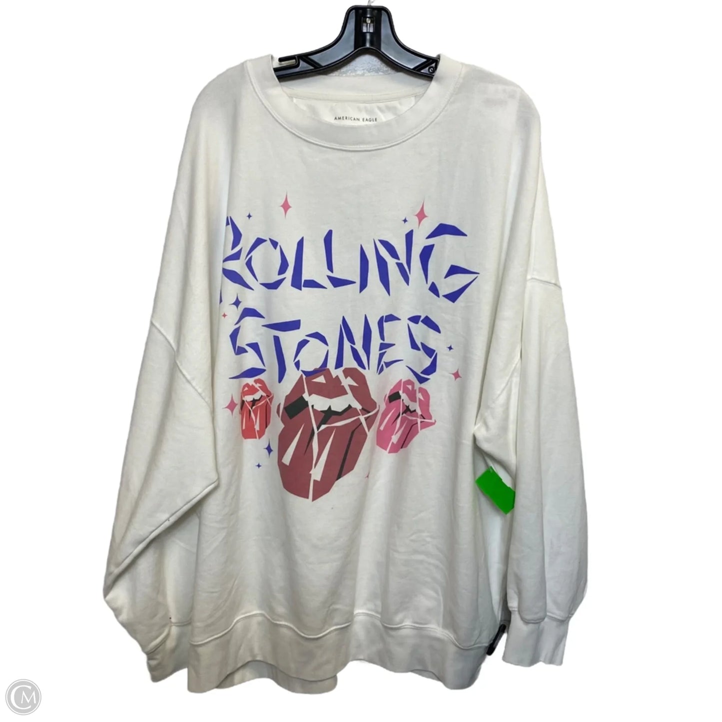 Sweatshirt Crewneck By American Eagle In White, Size: Xxl