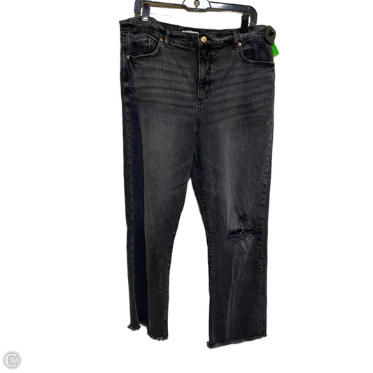 Jeans Straight By Loft In Grey Denim, Size: 14