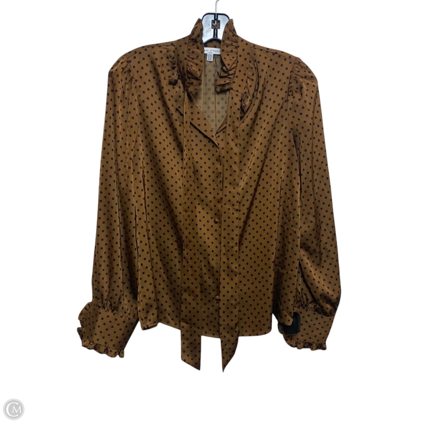 Blouse Long Sleeve By Maison Damelie In Brown, Size: Xs