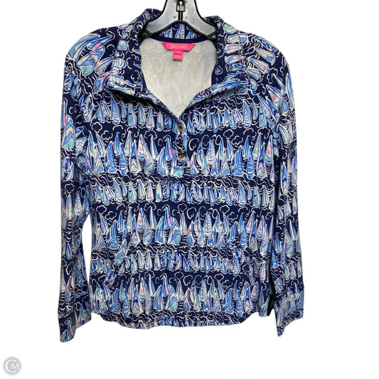 Top Long Sleeve Designer By Lilly Pulitzer In Blue, Size: M