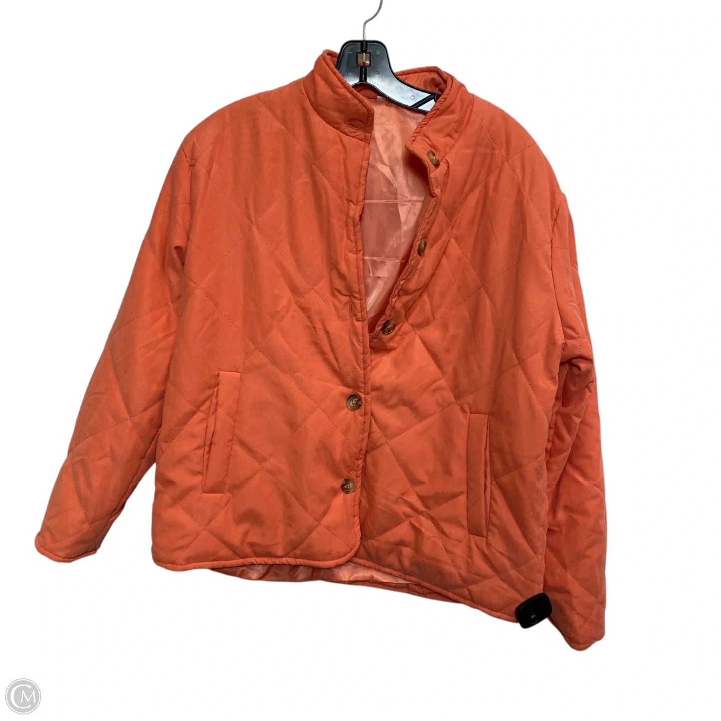Jacket Puffer & Quilted By Cmf In Orange, Size: M