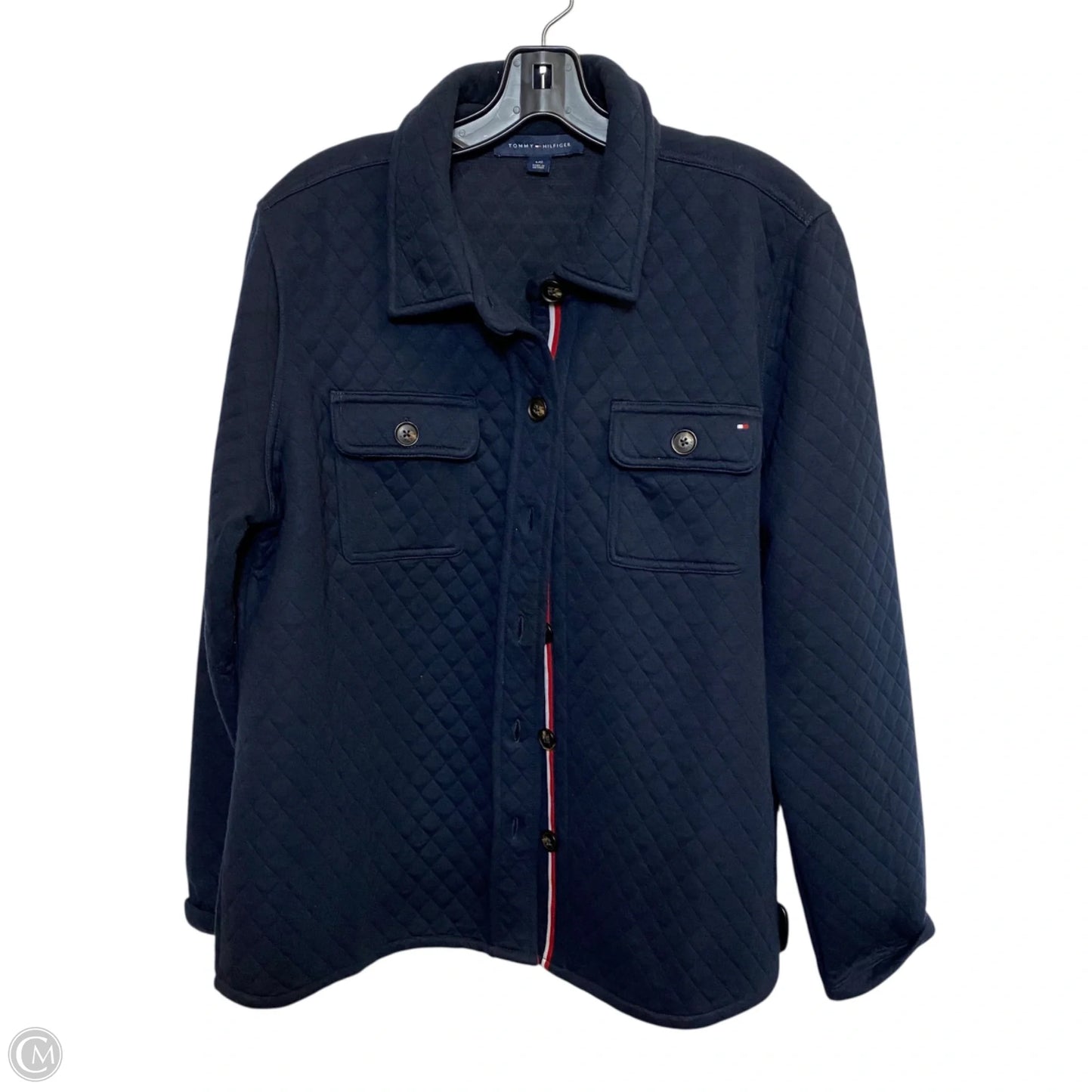 Jacket Shirt By Tommy Hilfiger In Navy, Size: L