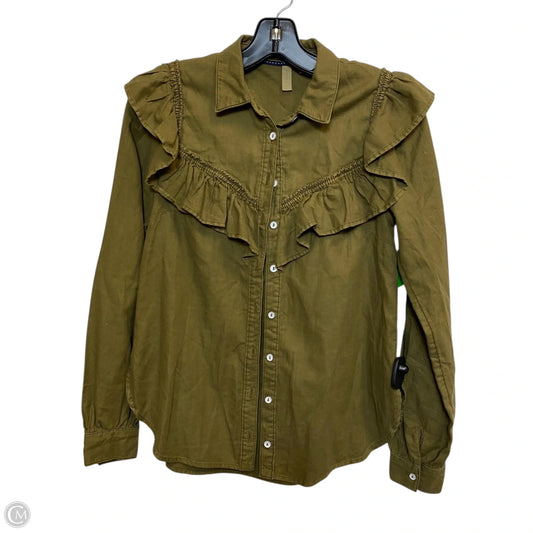 Top Long Sleeve By Pilcro In Green, Size: Xs