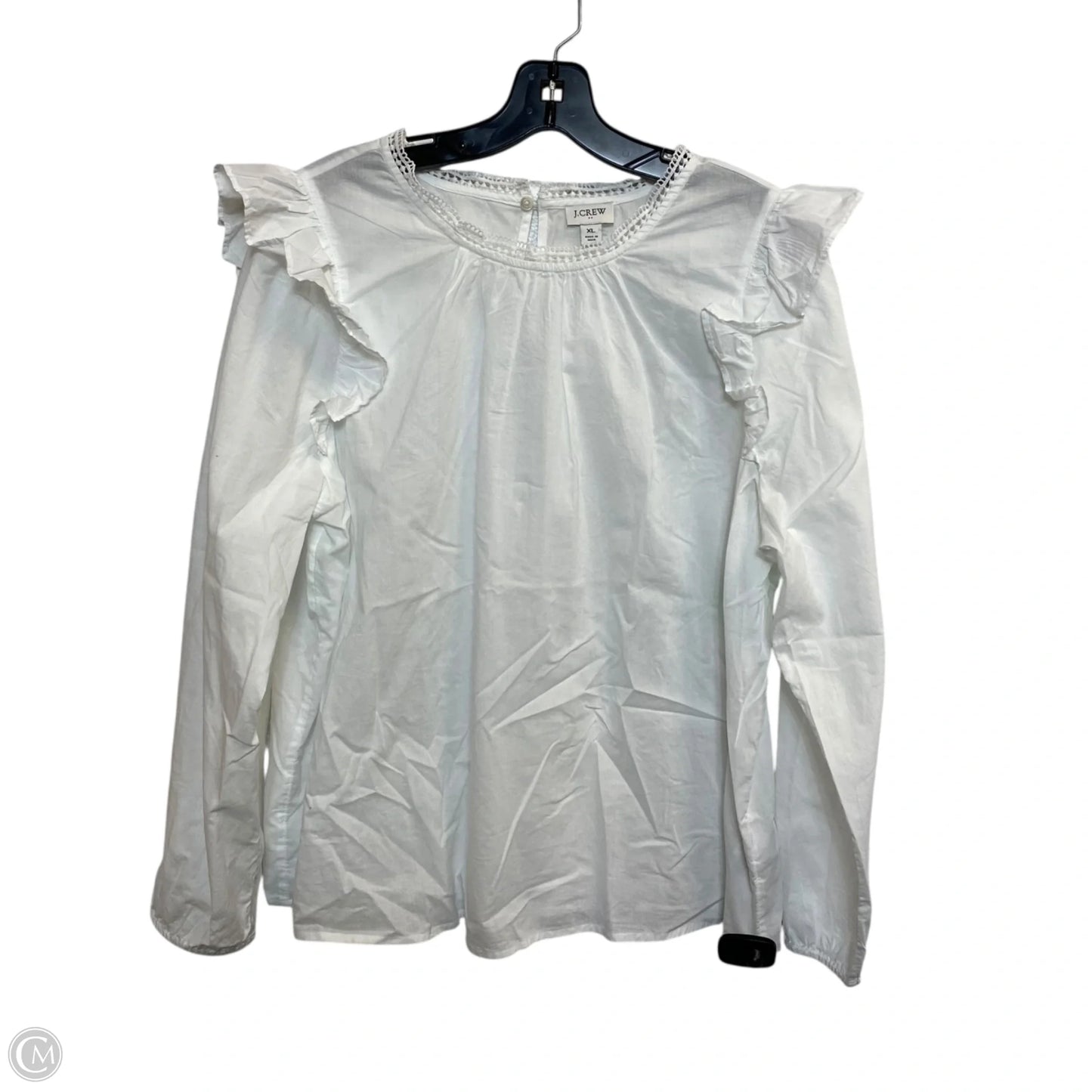 Top Long Sleeve By J. Crew In White, Size: Xl