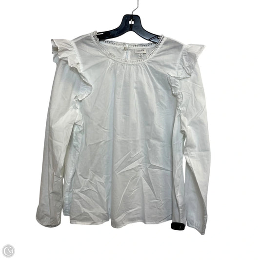 Top Long Sleeve By J. Crew In White, Size: Xl