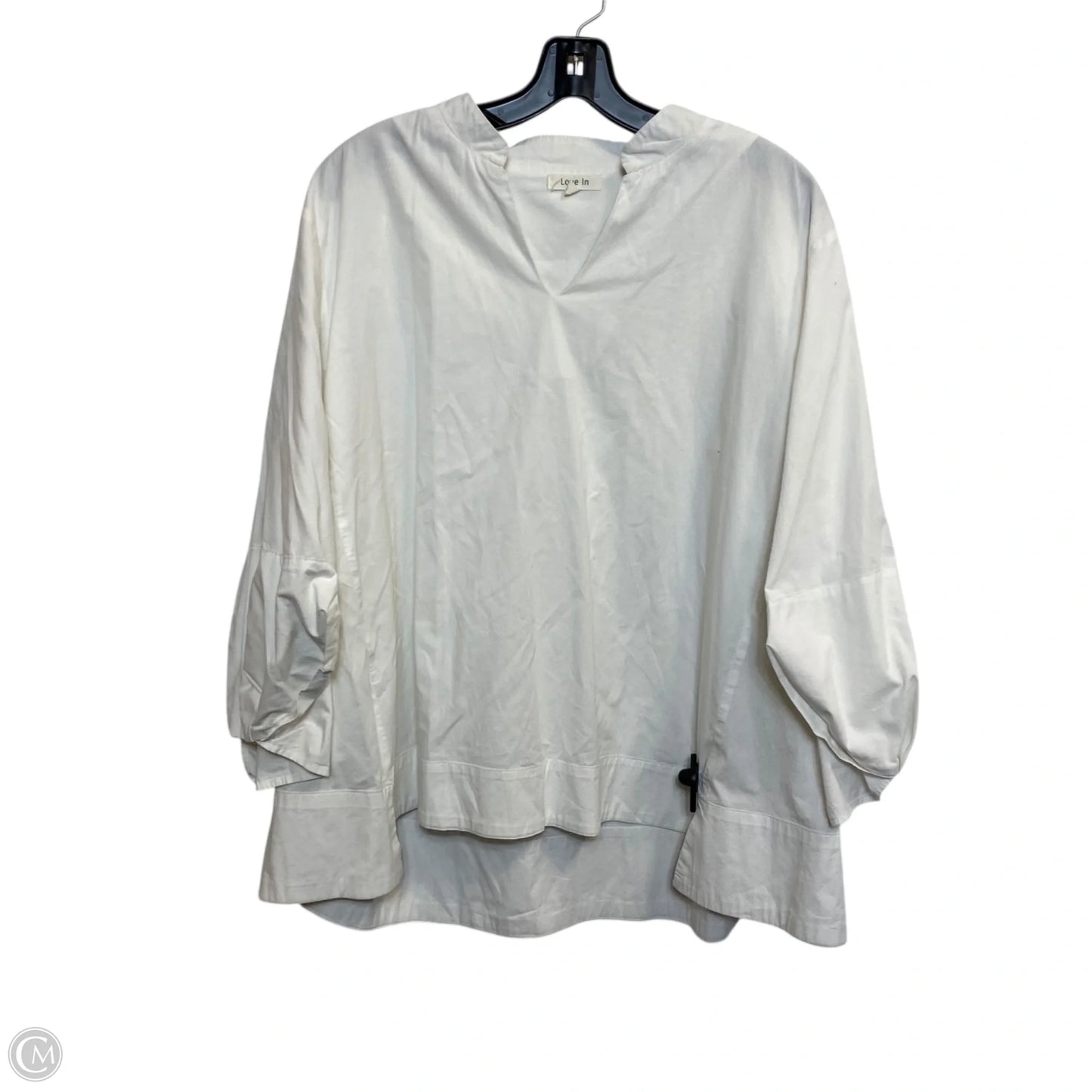 Top Long Sleeve By Love In In White, Size: L
