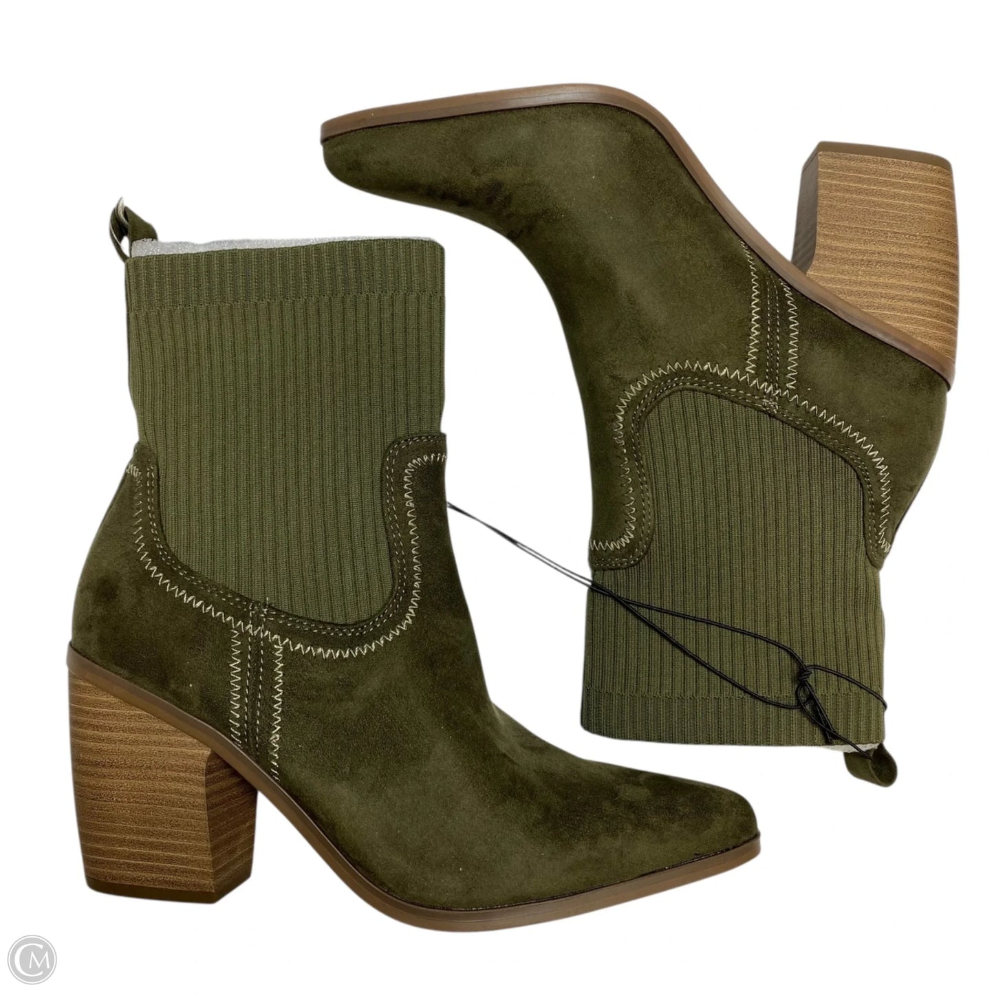 Boots Ankle Heels By Universal Thread In Green, Size: 9.5