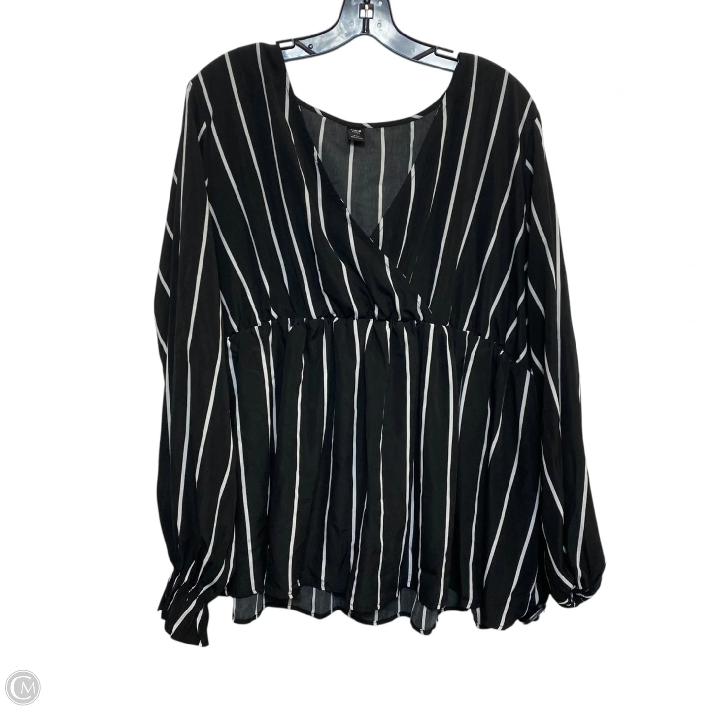 Top Long Sleeve By Shein In Black, Size: 2x