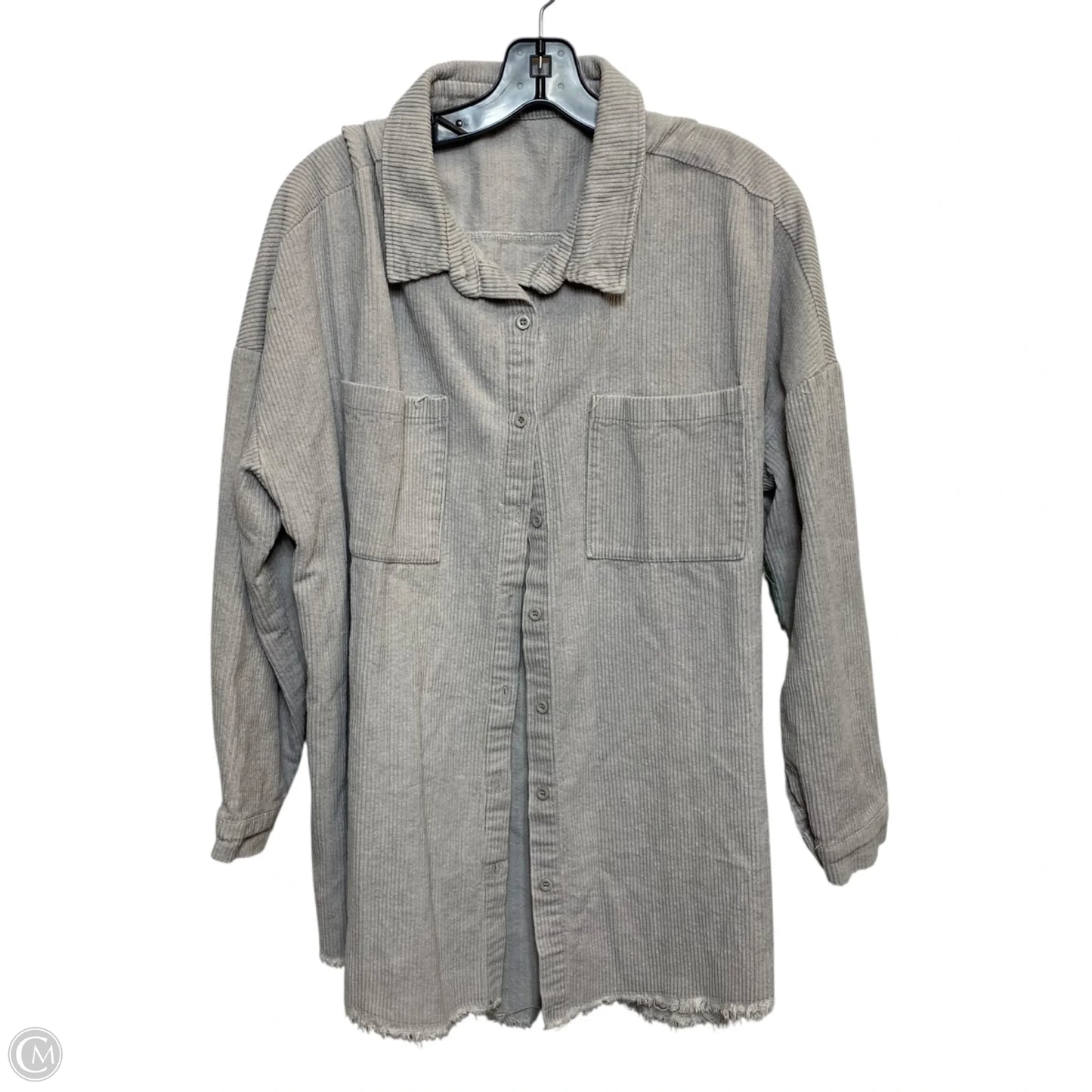 Jacket Shirt By Boohoo Boutique In Grey, Size: L