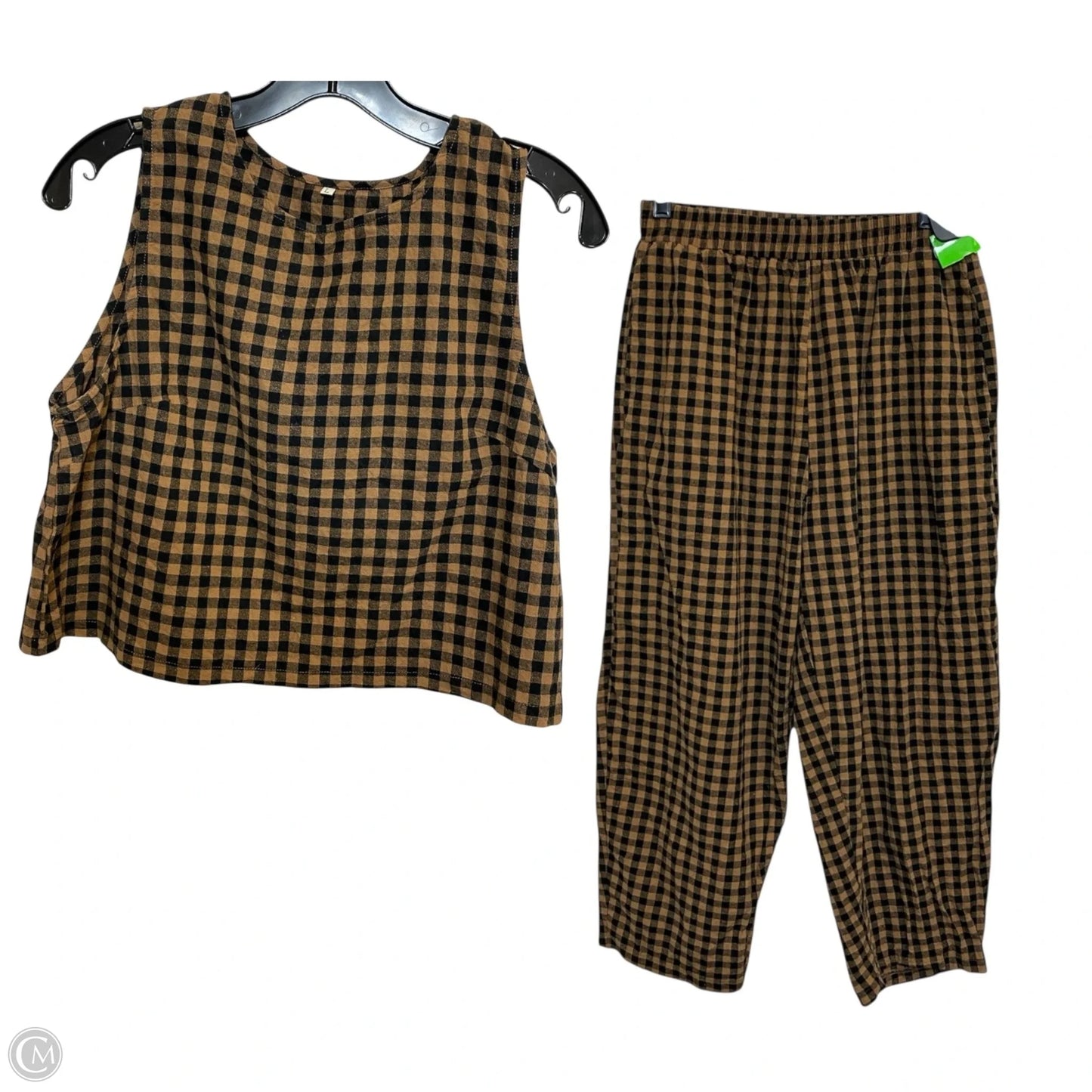 Pants Set 2pc By Cmf In Black & Brown, Size: L