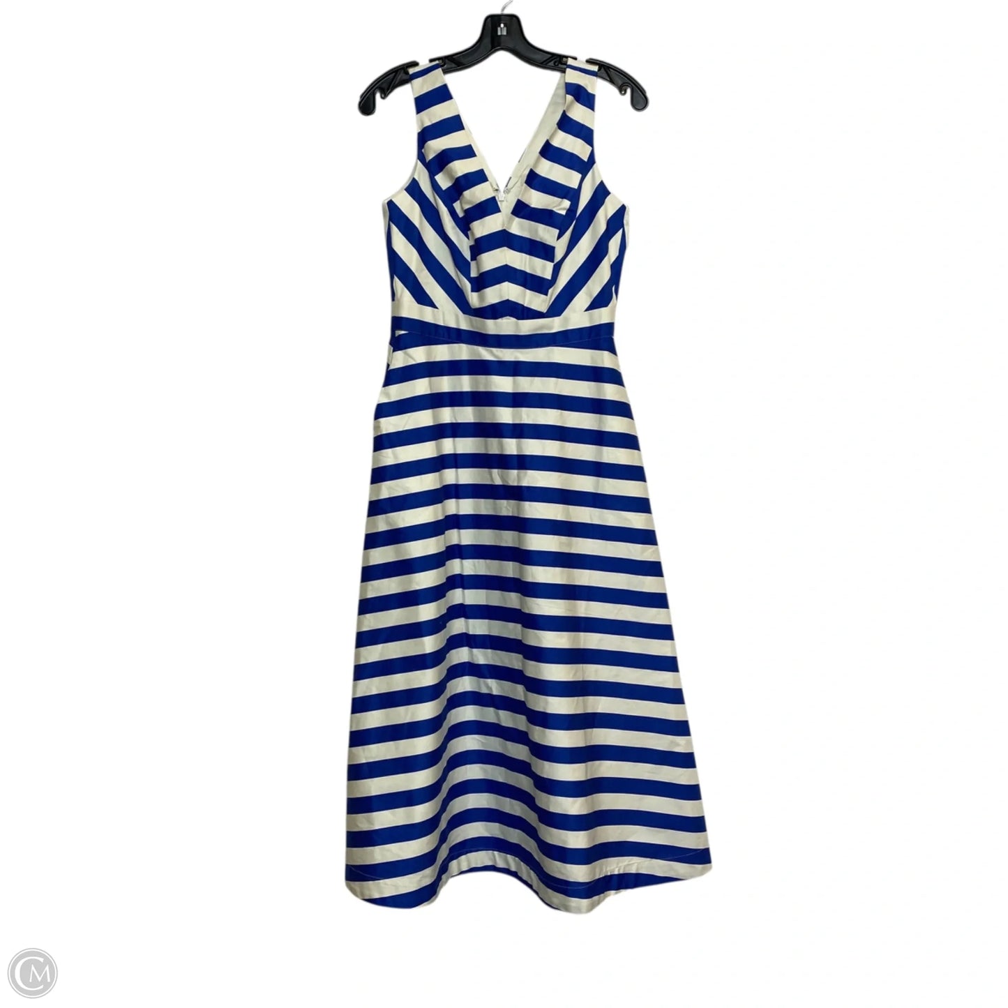 Dress Casual Midi By Boden In Blue & Cream, Size: Xs