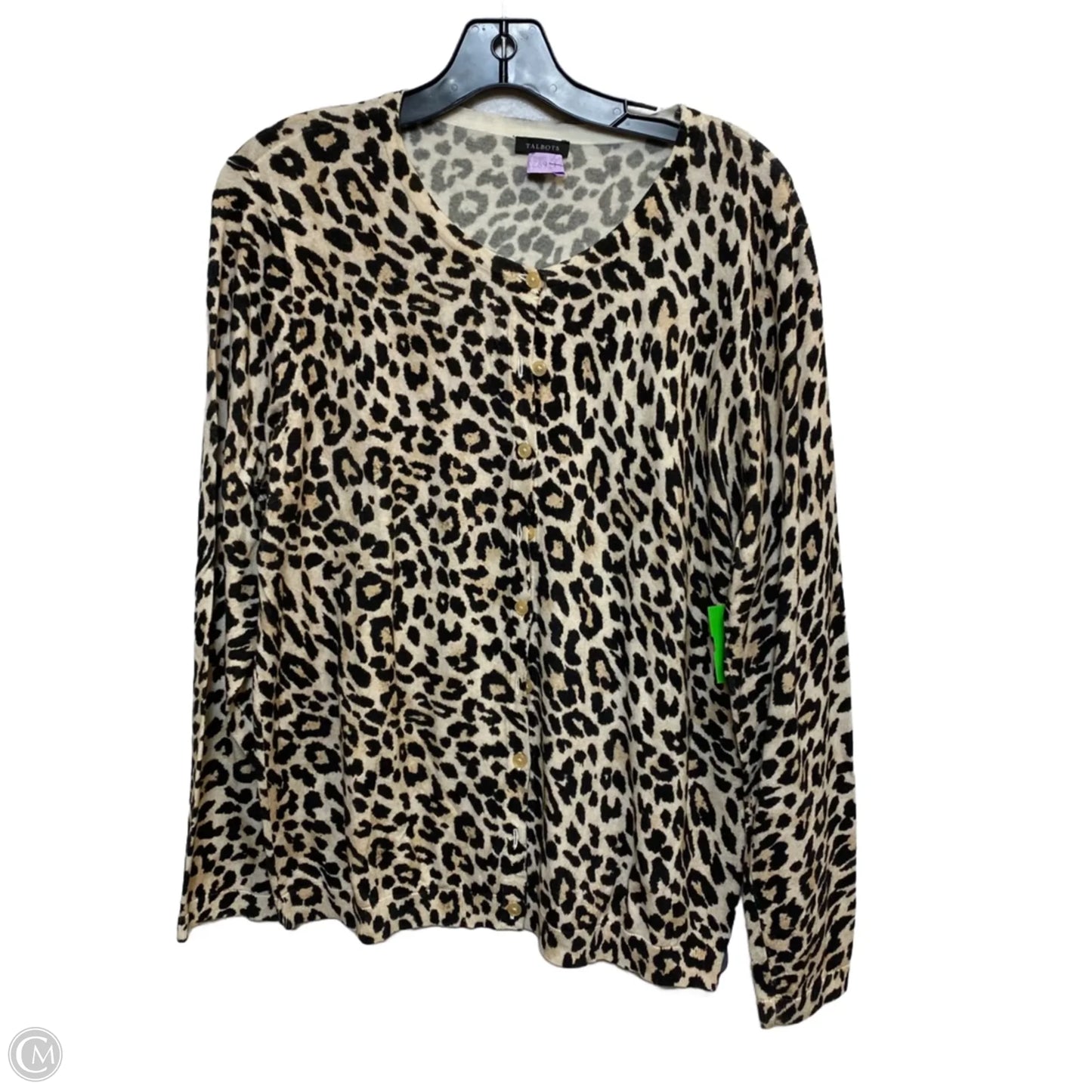 Cardigan By Talbots In Animal Print, Size: Xl
