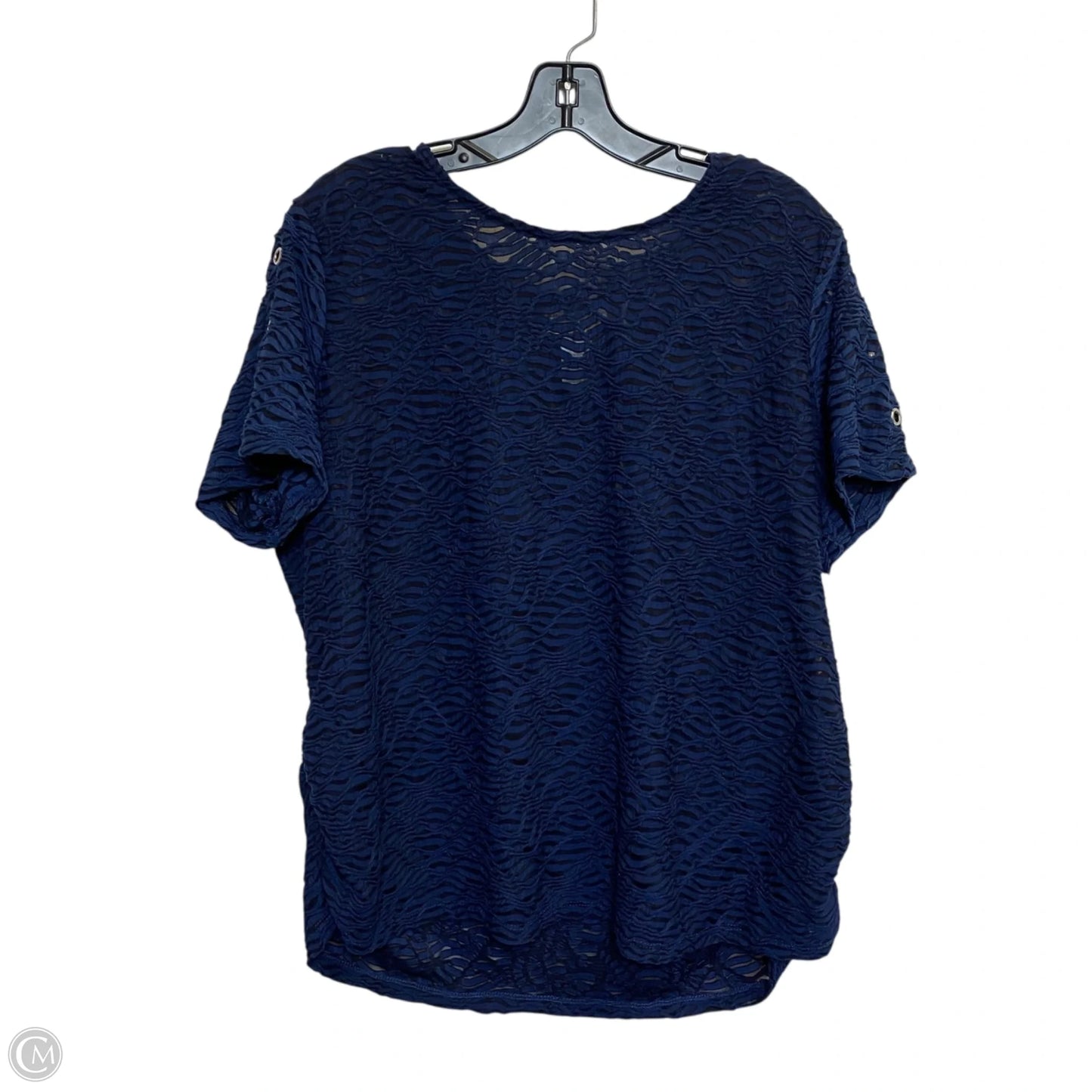 Top Short Sleeve By Alfred Dunner In Navy, Size: 1x