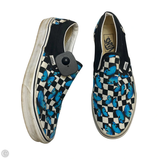 Shoes Flats By Vans In Black & Blue, Size: 11