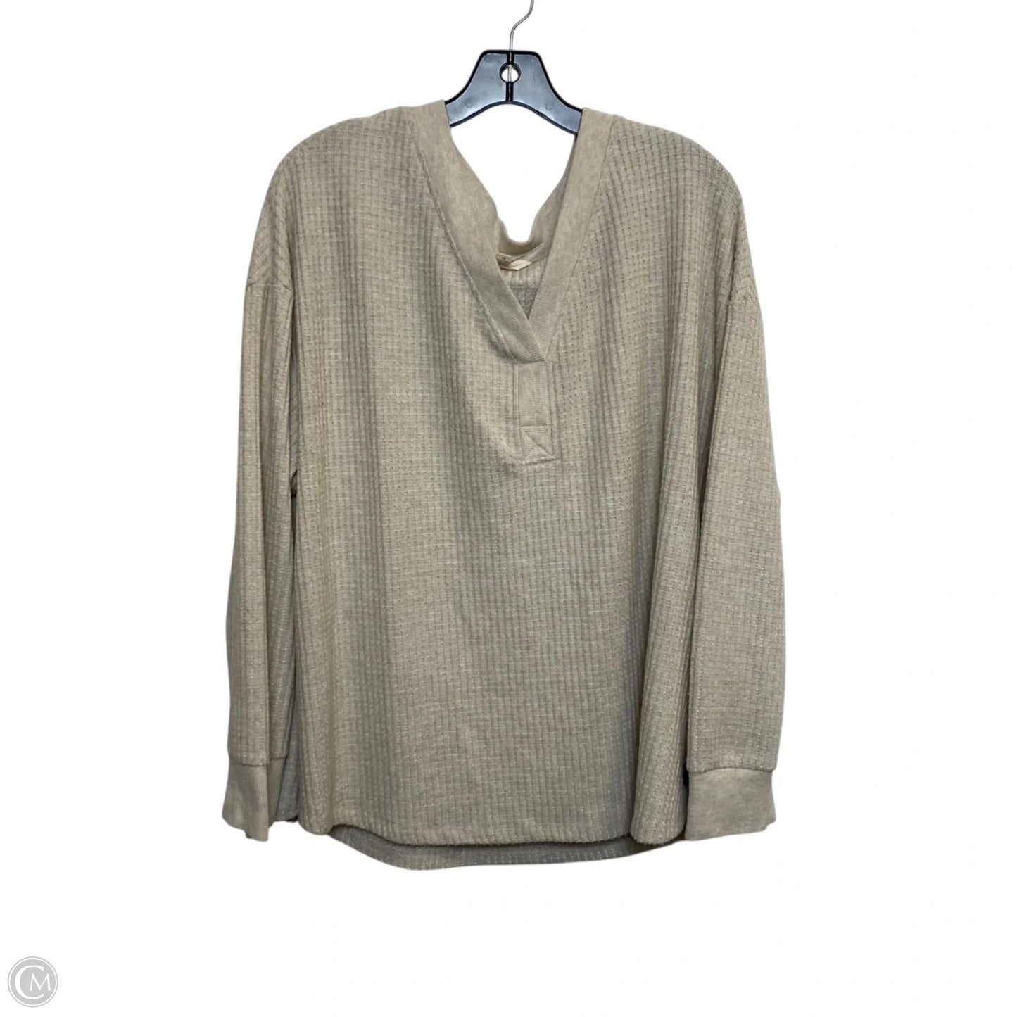 Top Long Sleeve Basic By Terra & Sky In Tan, Size: 1x