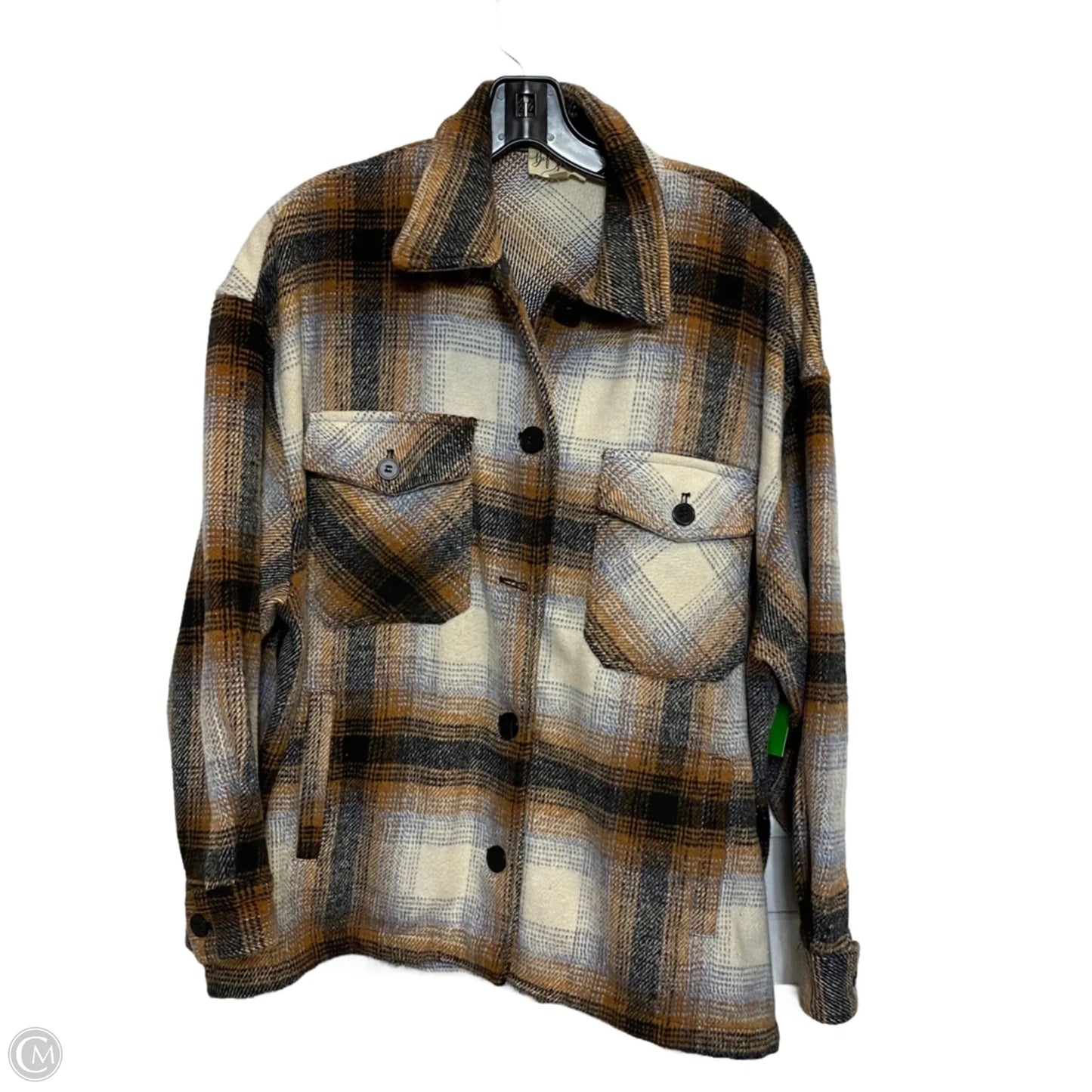 Jacket Shirt By Before You In Plaid Pattern, Size: S