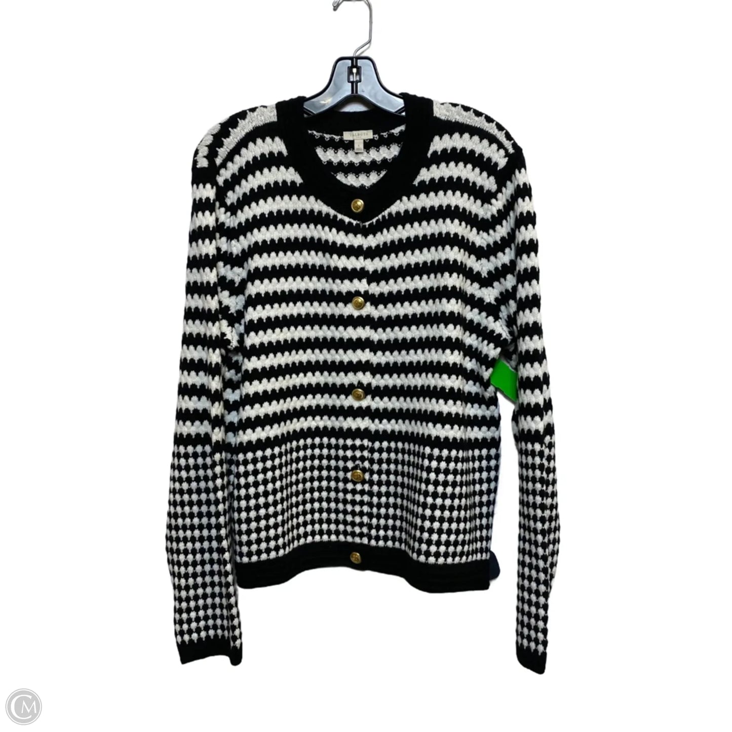 Sweater By Talbots In Black & White, Size: L