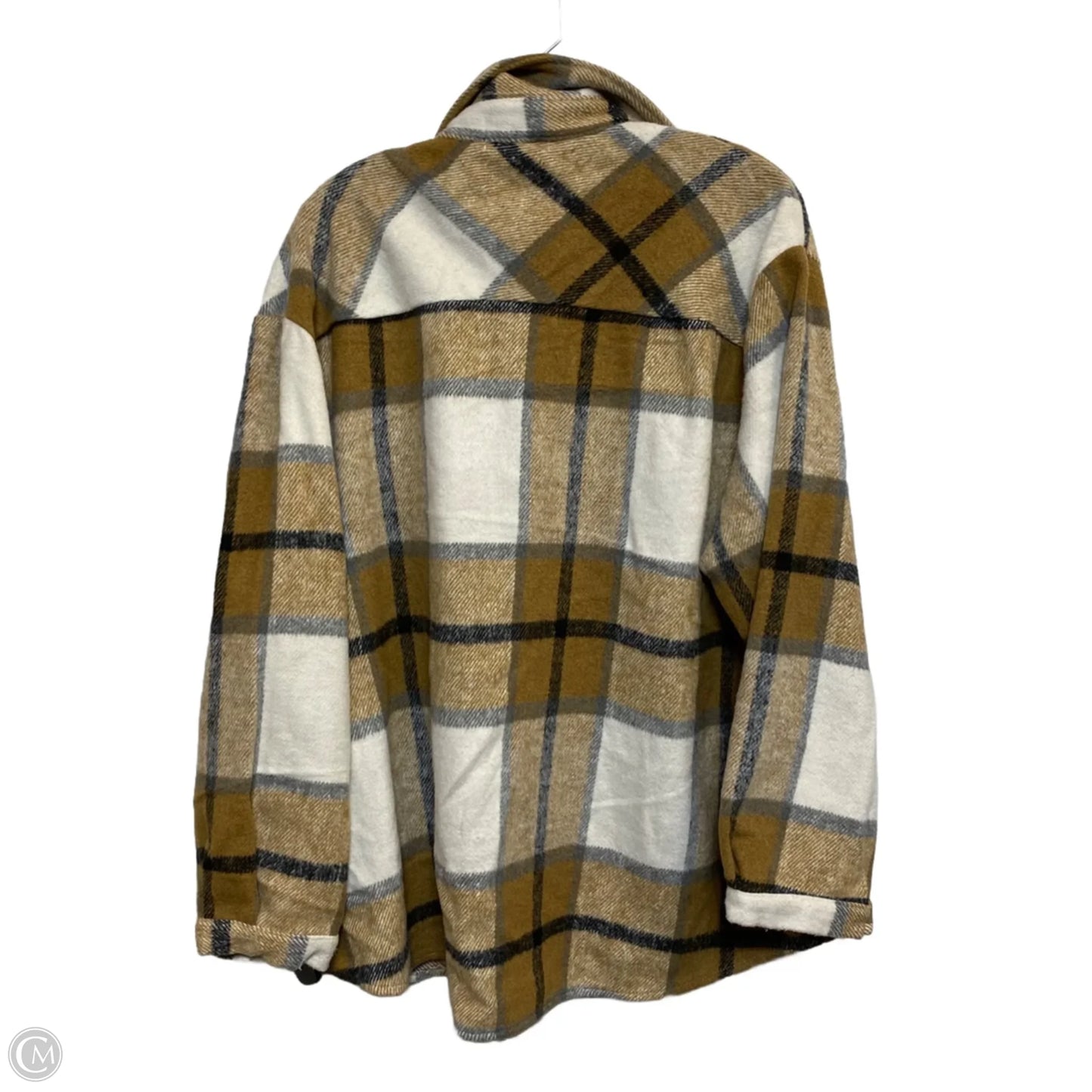 Jacket Shirt By Veveret In Brown, Size: 3x