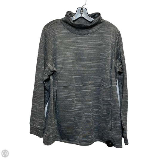 Athletic Top Long Sleeve Collar By Zelos In Grey, Size: 1x