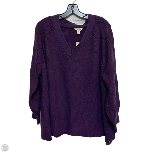 Sweater By Terra & Sky In Purple, Size: 3x