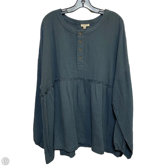 Top Long Sleeve By Cotton Bleu In Blue, Size: 2x