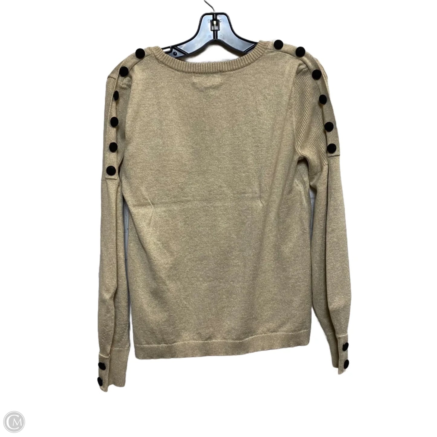 Top Long Sleeve Designer By Karl Lagerfeld In Gold, Size: S