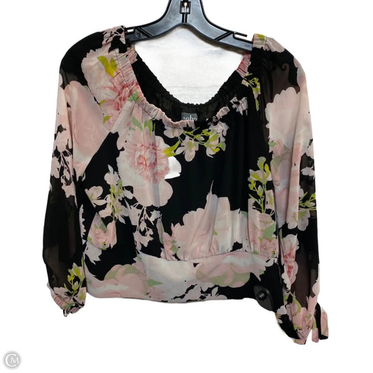 Top Long Sleeve By Soho Apparel In Floral Print, Size: S