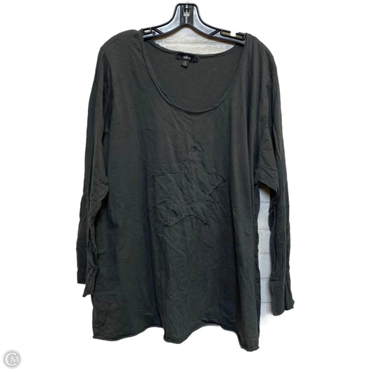 Top Long Sleeve By Ellos In Grey, Size: 4x