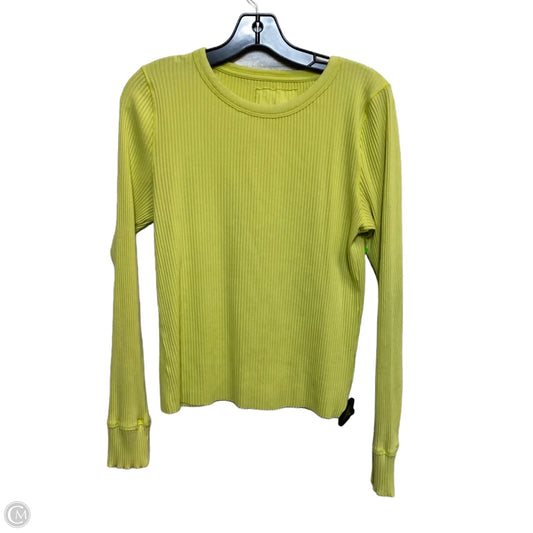 Top Long Sleeve Basic By Aerie In Yellow, Size: L