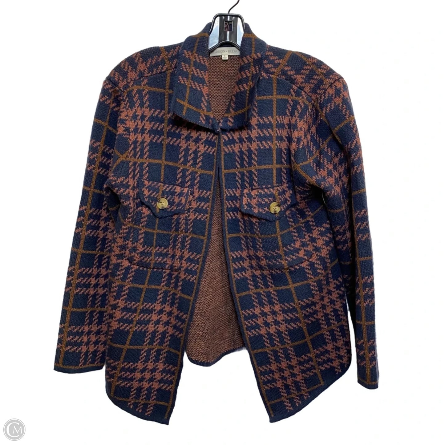 Top Long Sleeve By Madison & Hudson In Blue & Pink, Size: S