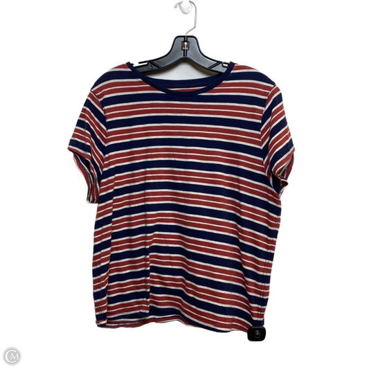 Top Short Sleeve Basic By Aerie In Blue & Red, Size: Xl