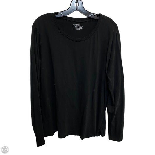Top Long Sleeve Basic By Time And Tru In Black, Size: Xxl