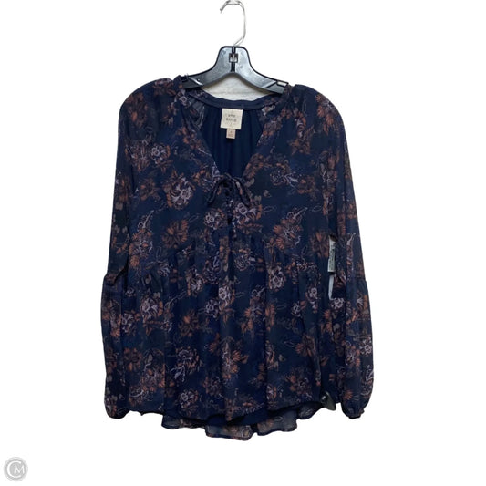 Top Long Sleeve By Knox Rose In Blue, Size: S