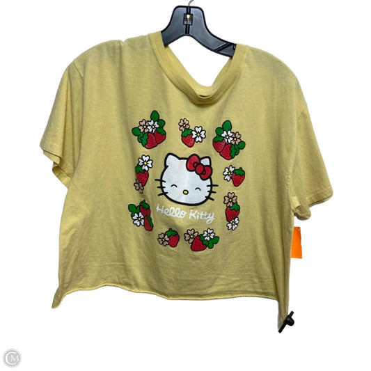 Top Short Sleeve Basic By Hello Kitty In Yellow, Size: Xl
