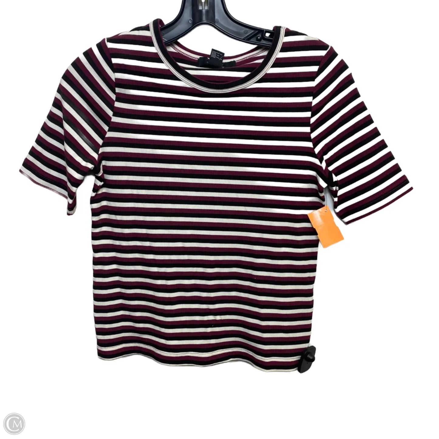 Top Short Sleeve Basic By Forever 21 In Striped Pattern, Size: Xl