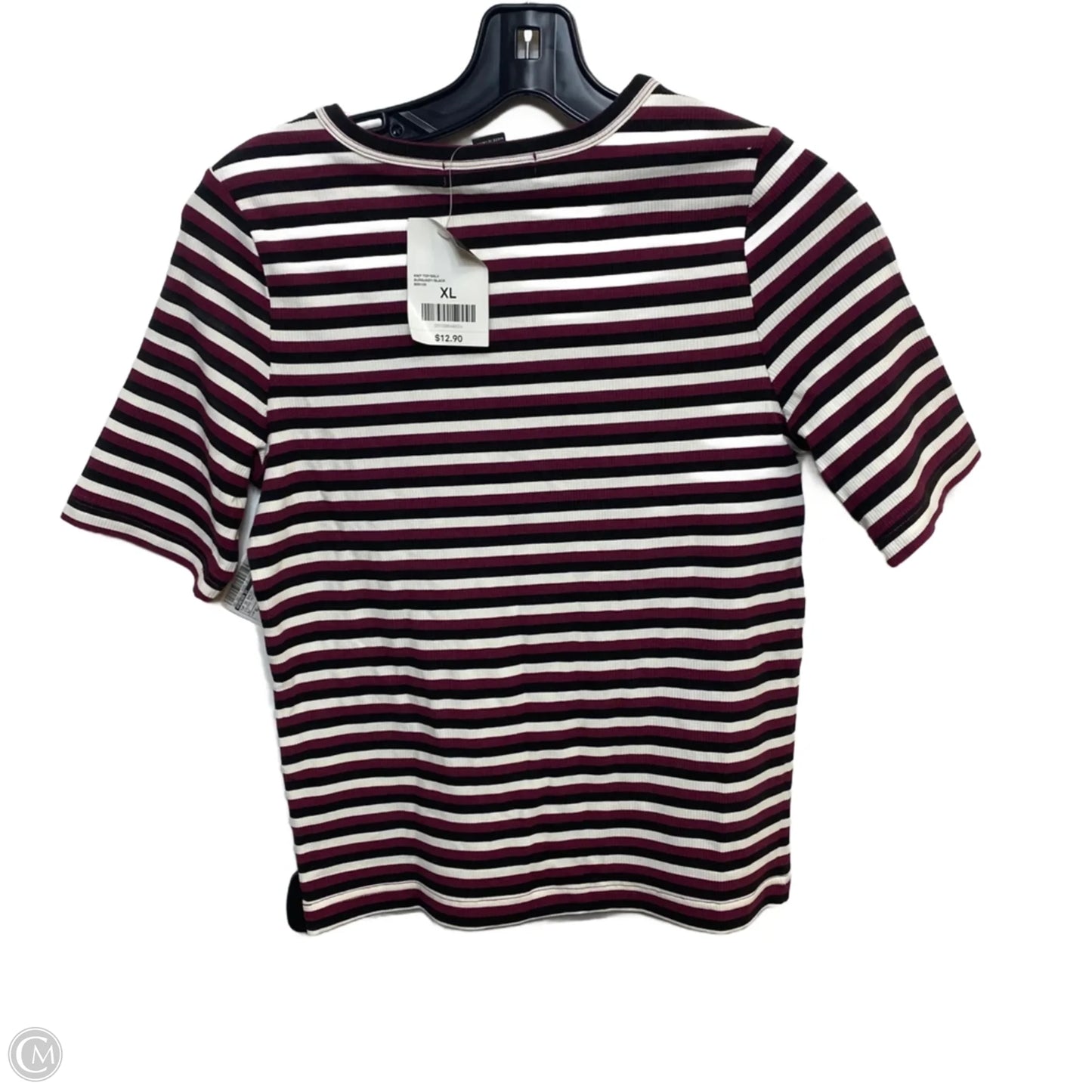 Top Short Sleeve Basic By Forever 21 In Striped Pattern, Size: Xl