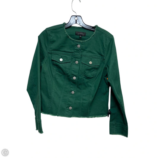 Jacket Denim By Talbots In Green Denim, Size: Xs