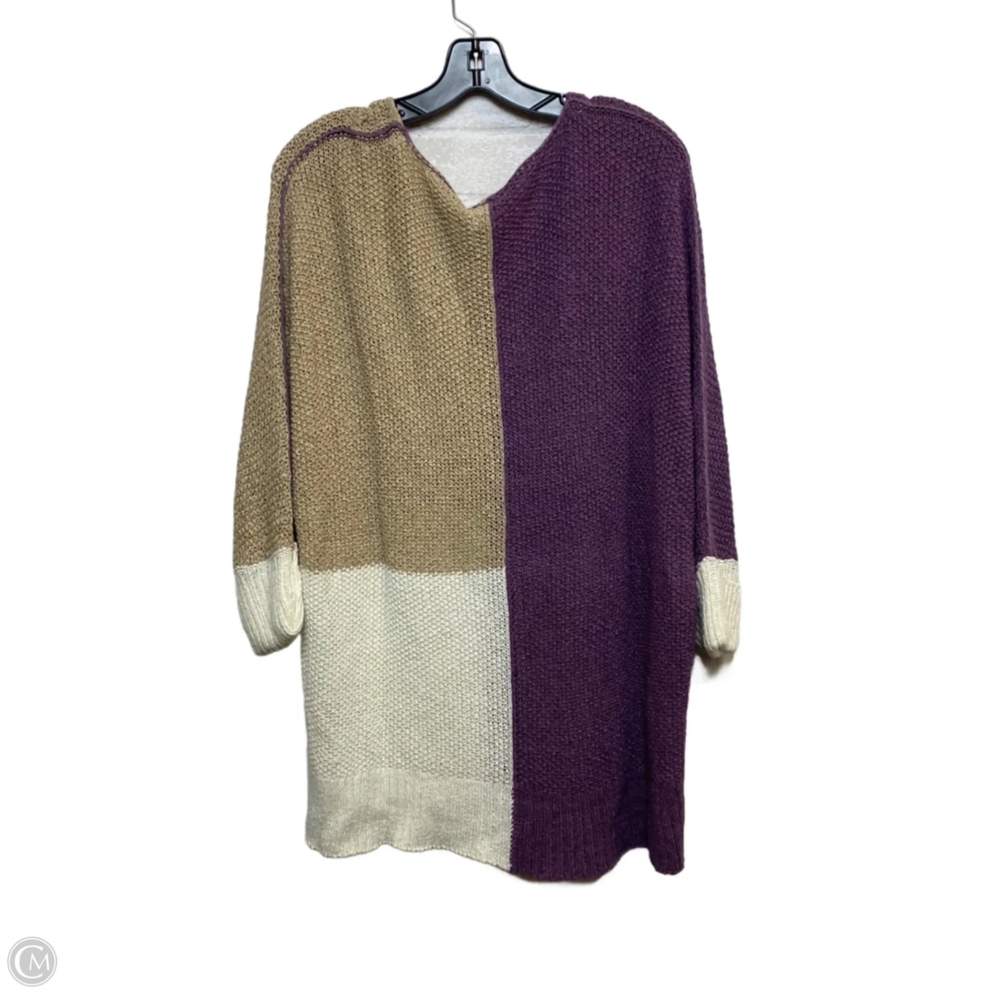 Sweater By Eesome In Purple & Tan, Size: 1x