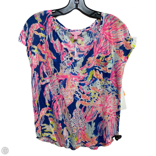 Top Sleeveless Designer By Lilly Pulitzer In Blue & Pink, Size: S