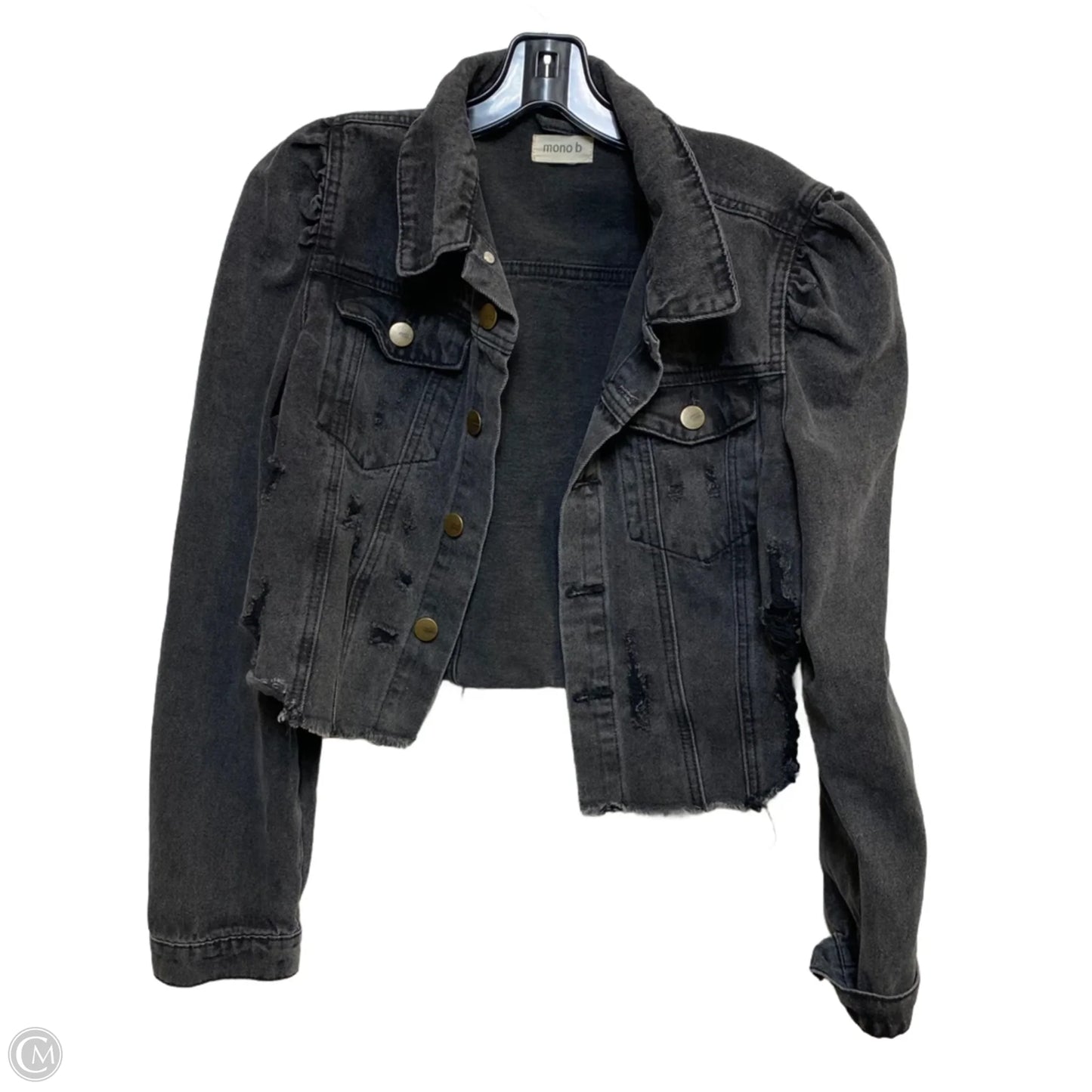 Jacket Denim By Mono B In Black Denim, Size: L