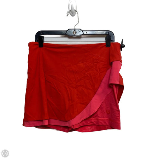 Athletic Skort Designer By Lululemon In Red, Size: M