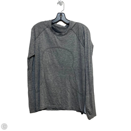 Athletic Top Long Sleeve Crewneck Designer By Lululemon In Grey, Size: M