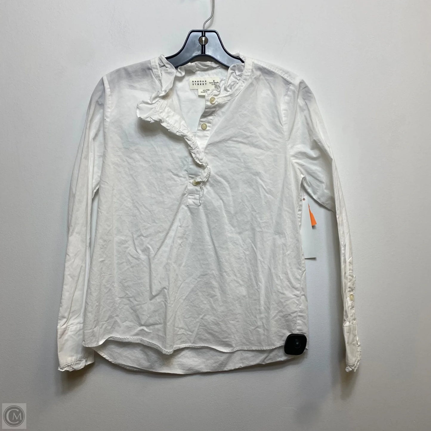 Top Long Sleeve Designer By Kate Spade In White, Size: Xxs
