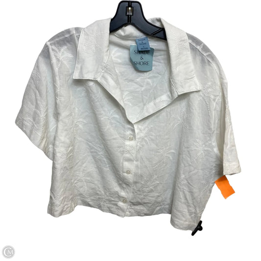 Top Short Sleeve By Shade & Shore In White, Size: Xl